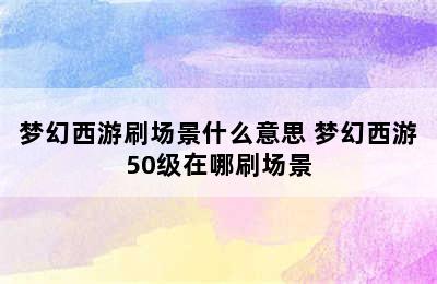 梦幻西游刷场景什么意思 梦幻西游50级在哪刷场景